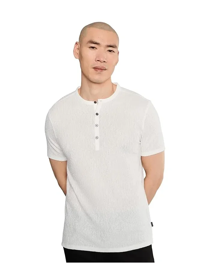 Футболка с поло хенли Egon Henley K7263S26 John Varvatos — изображение 1 из 5, синий