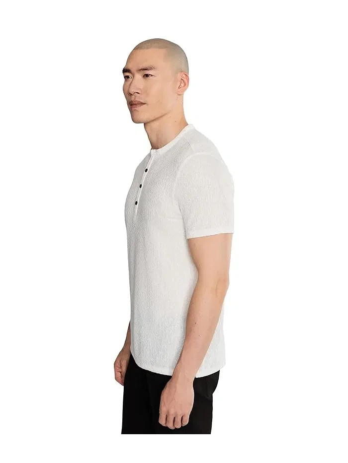 Футболка с поло хенли Egon Henley K7263S26 John Varvatos — изображение 3 из 5, синий