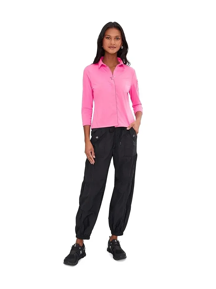 Футболка с полным застежкой-молнией модель Full Zip Front Pointed Collar Contoured Seams Jamie Sadock — изображение 2 из 5