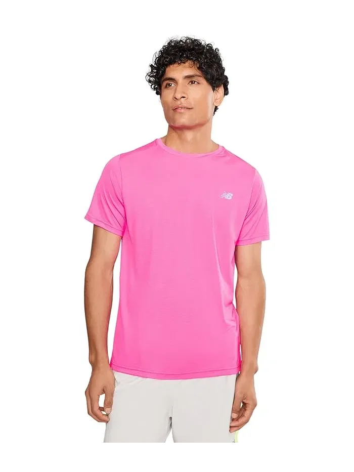 Футболка хлопковая Sport Essentials New Balance — изображение 1 из 5, розовый/серый