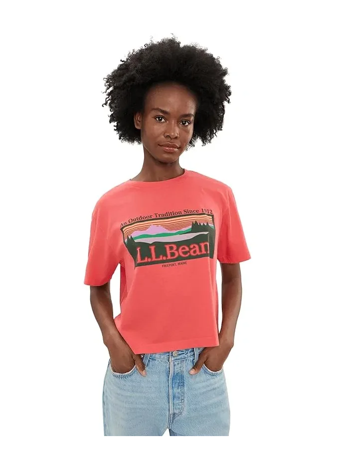 Футболка с принтом Sunday Sunwashed Crew Tee L.L.Bean, Pomegranate Outdoor Tradition
