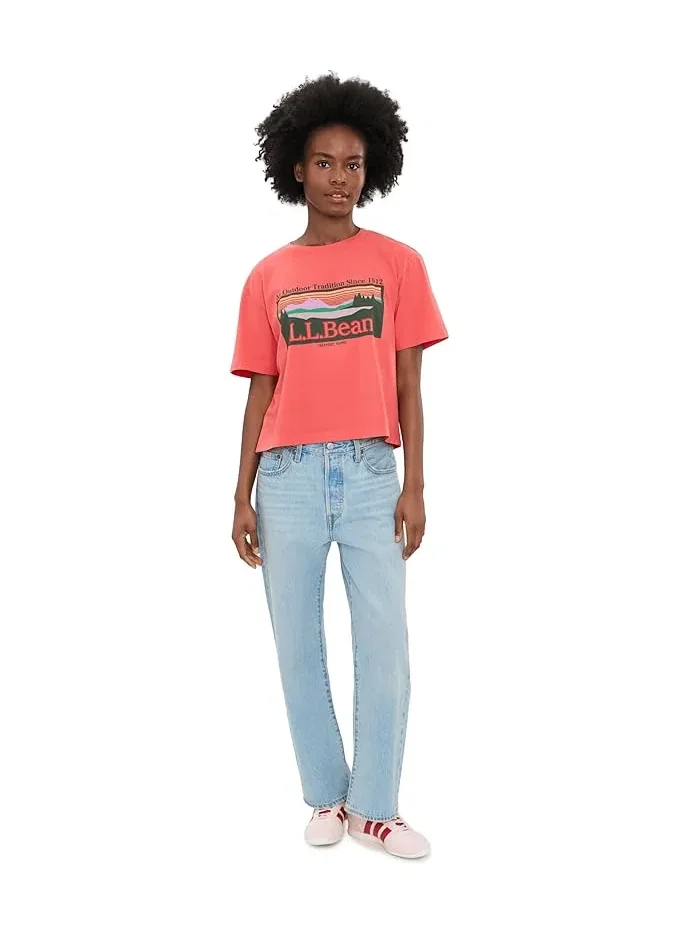 Футболка с принтом Sunday Sunwashed Crew Tee L.L.Bean, Pomegranate Outdoor Tradition — изображение 2 из 5, гранат