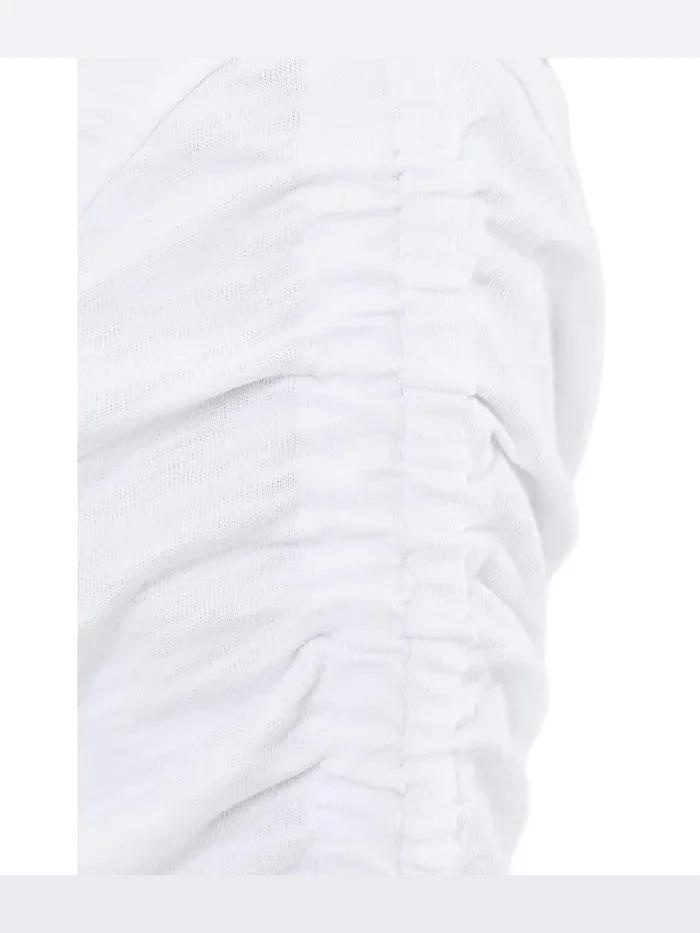 Футболка с защипами на рукавах Crew Neck Ruch Sleeve Tee Elliott Lauren — изображение 5 из 5, верблюжий