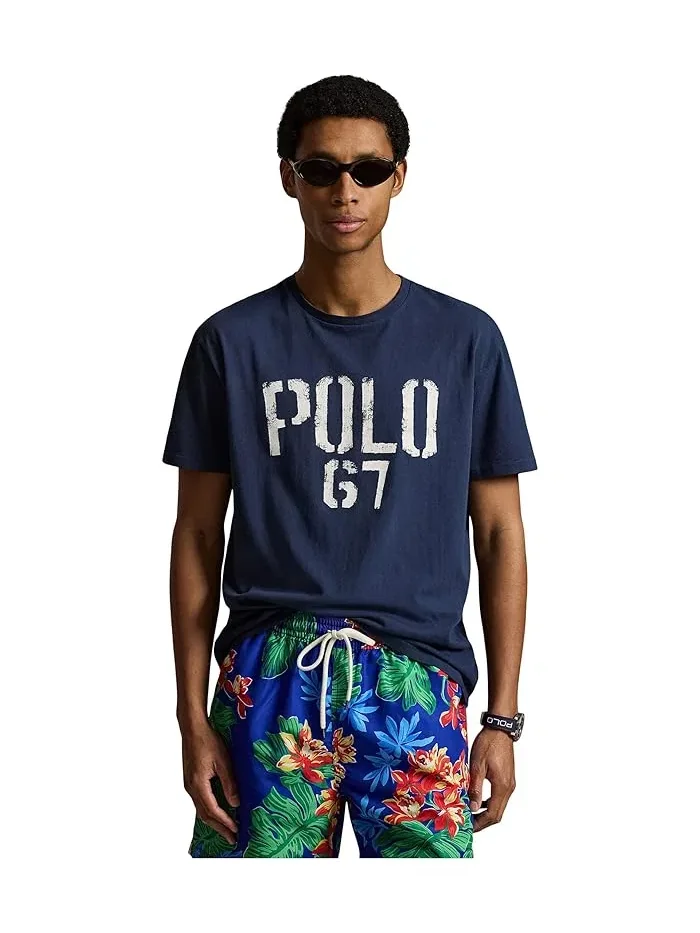 Футболка с принтом Classic Fit Polo Ralph Lauren — изображение 1 из 5, кобальт