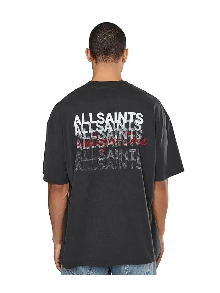 Футболка с графикой Graphene Short Sleeve Crew AllSaints — изображение 4 из 5, черный