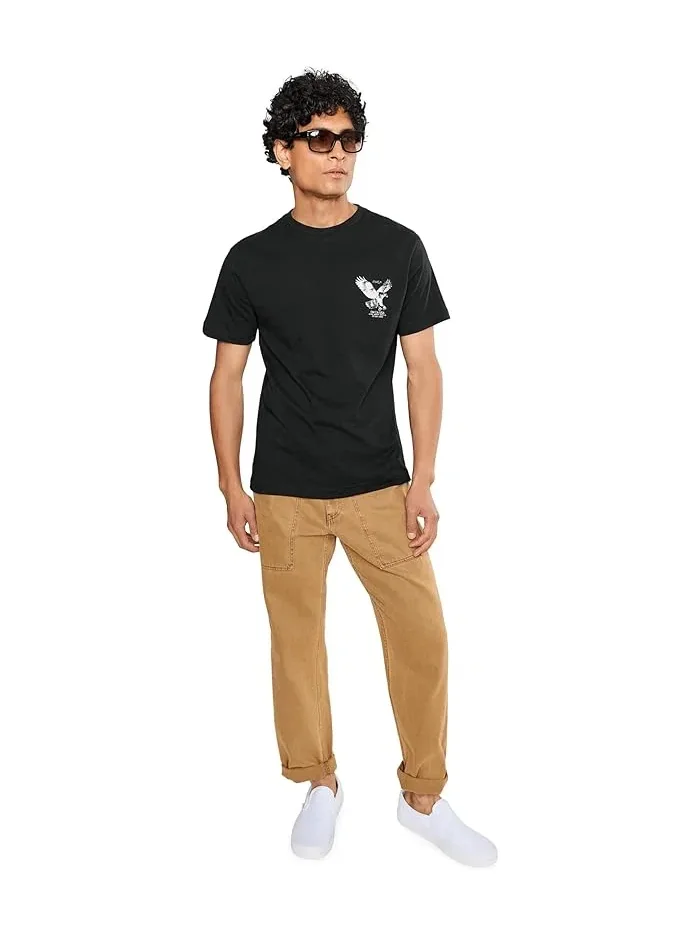 Футболка с принтом Soaring Short Sleeve RVCA — изображение 2 из 5, черный
