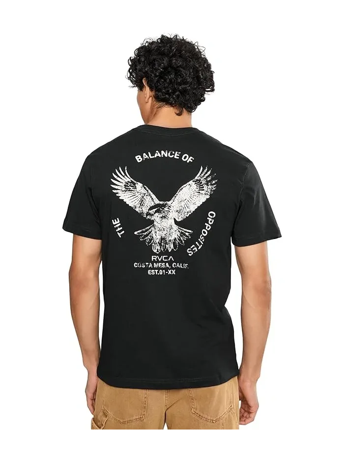 Футболка с принтом Soaring Short Sleeve RVCA — изображение 4 из 5, черный