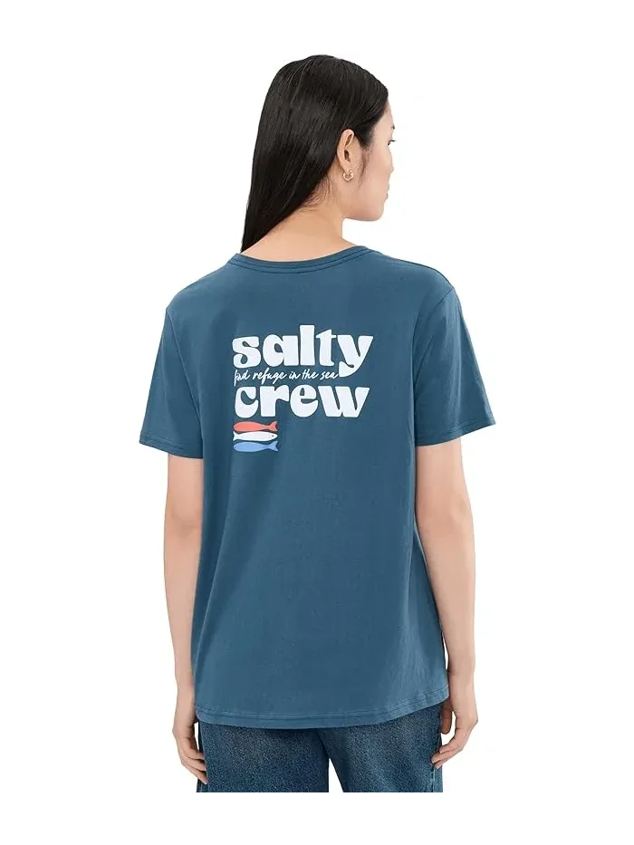 Футболка свободного кроя American Catch Salty Crew — изображение 4 из 5, темно-синий