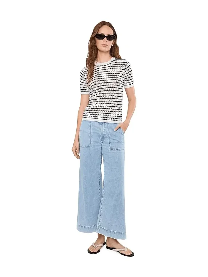 Футболка с кружевной вязкой The Crochet Baby Tee Joe's Jeans — изображение 2 из 5, черный