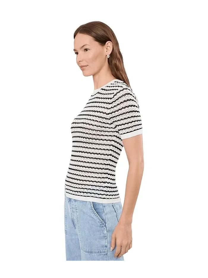 Футболка с кружевной вязкой The Crochet Baby Tee Joe's Jeans — изображение 3 из 5, черный
