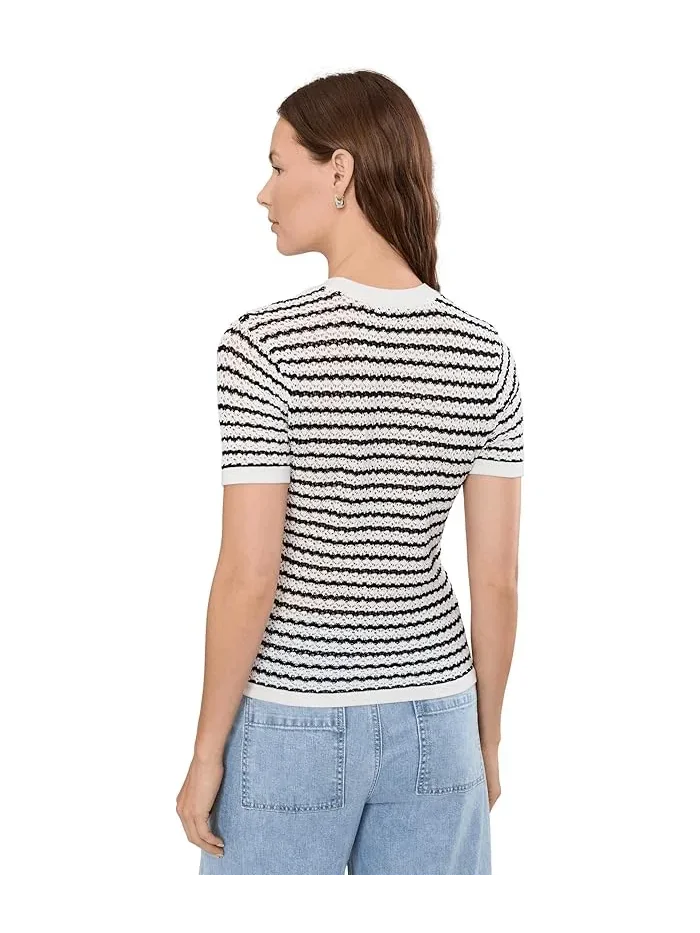 Футболка с кружевной вязкой The Crochet Baby Tee Joe's Jeans — изображение 4 из 5, черный