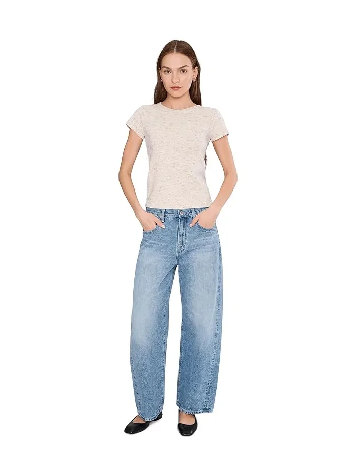 Футболка с воротником-стойкой Speckled Crew Neck Tee NIC+ZOE — изображение 2 из 5, синий мульти