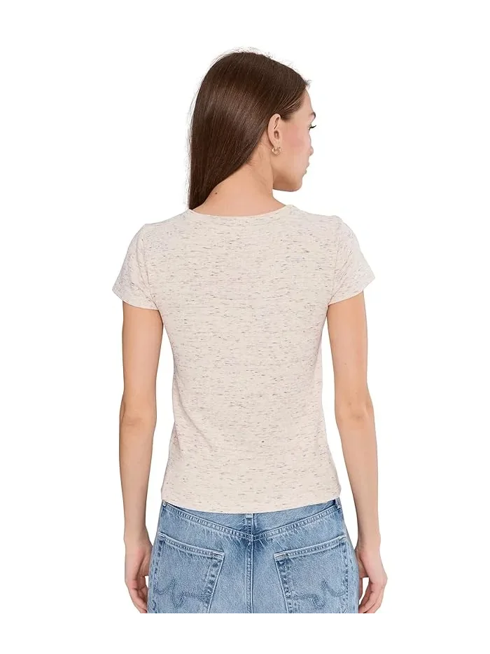 Футболка с воротником-стойкой Speckled Crew Neck Tee NIC+ZOE — изображение 4 из 5, синий мульти