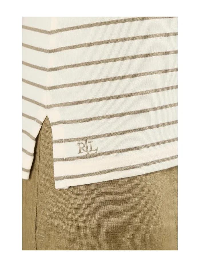 Футболка с лодочкой полосатая Petite Striped Stretch Cotton Boatneck Tee Lauren Ralph Lauren — изображение 5 из 5