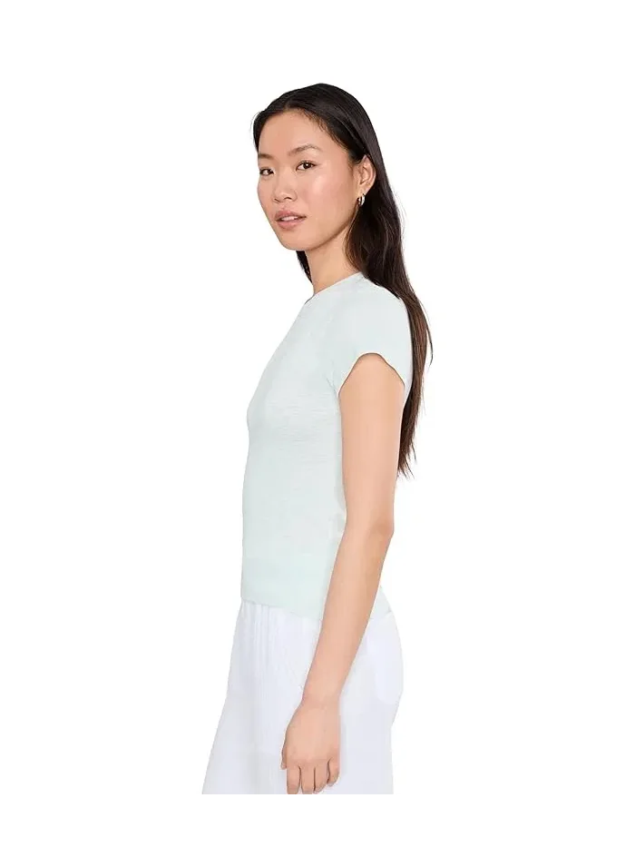 Футболка женская Lilla P Ribbed Slub Crewneck Tee — изображение 3 из 5, бассейн-синий