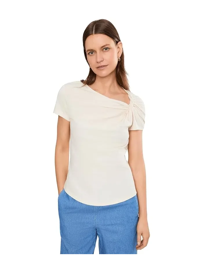 Футболка с асимметричным вырезом Twist-Neck Cotton Jersey Tee Lauren Ralph Lauren