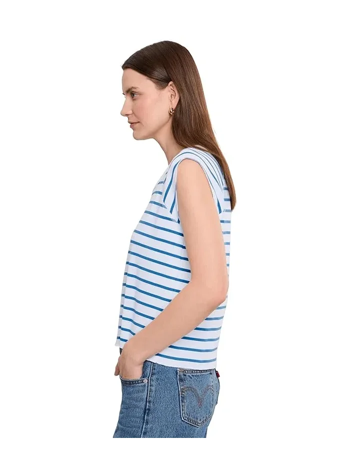 Футболка с полоской Rib Stripe Short Sleeve Scoop Neck Lilla P, Regatta Stripe — изображение 3 из 5, полоса регаты