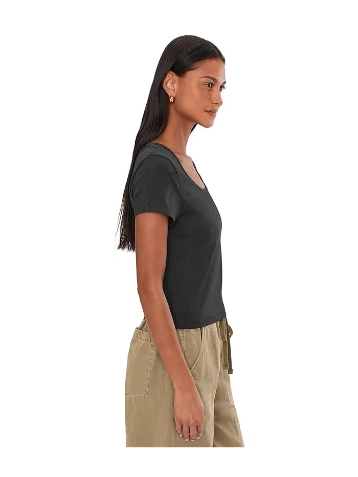 Футболка Columbia Pinetown Canyon Rib Short Sleeve Tee — изображение 3 из 5, черный