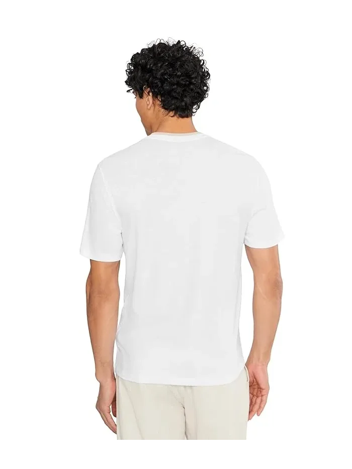 Футболка с двойным воротником свободная вязка Loose Knit Double Collar Short Sleeve Crew Vince — изображение 4 из 5, серый