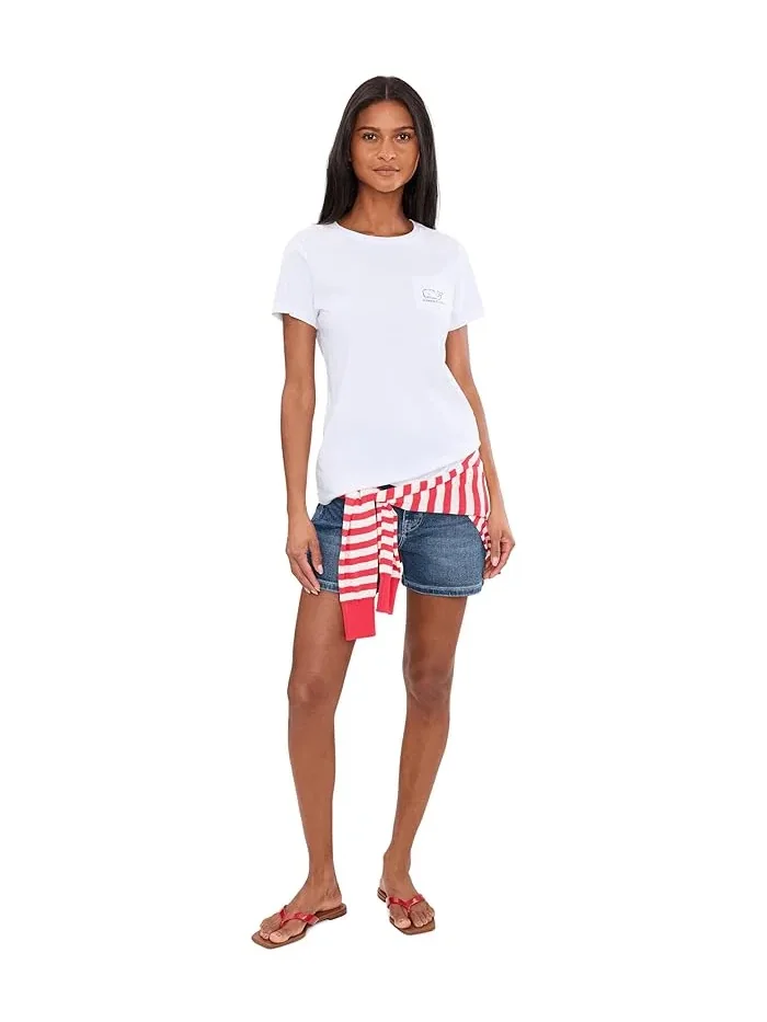 Футболка Vintage Whale Short Sleeve Pocket Tee Vineyard Vines — изображение 2 из 5, белый
