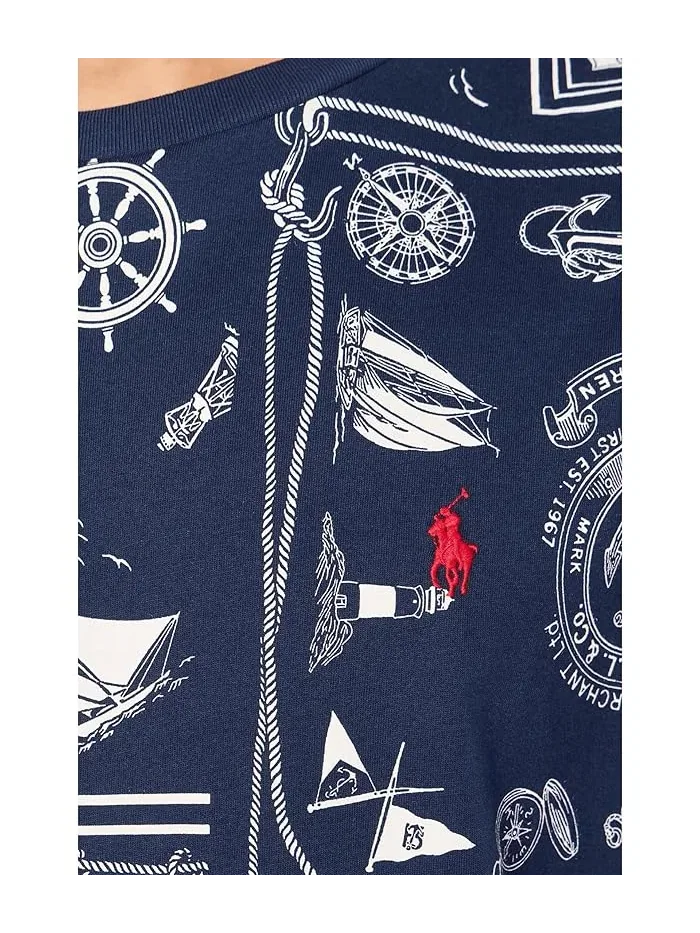 Футболка Classic Fit с принтом Polo Ralph Lauren — изображение 5 из 5, темно-синий