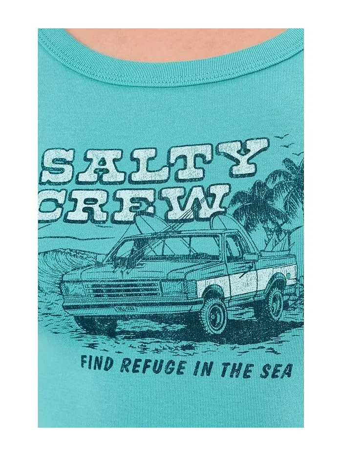 Футболка с принтом Truck Stop Salty Crew — изображение 5 из 5, бирюзовый