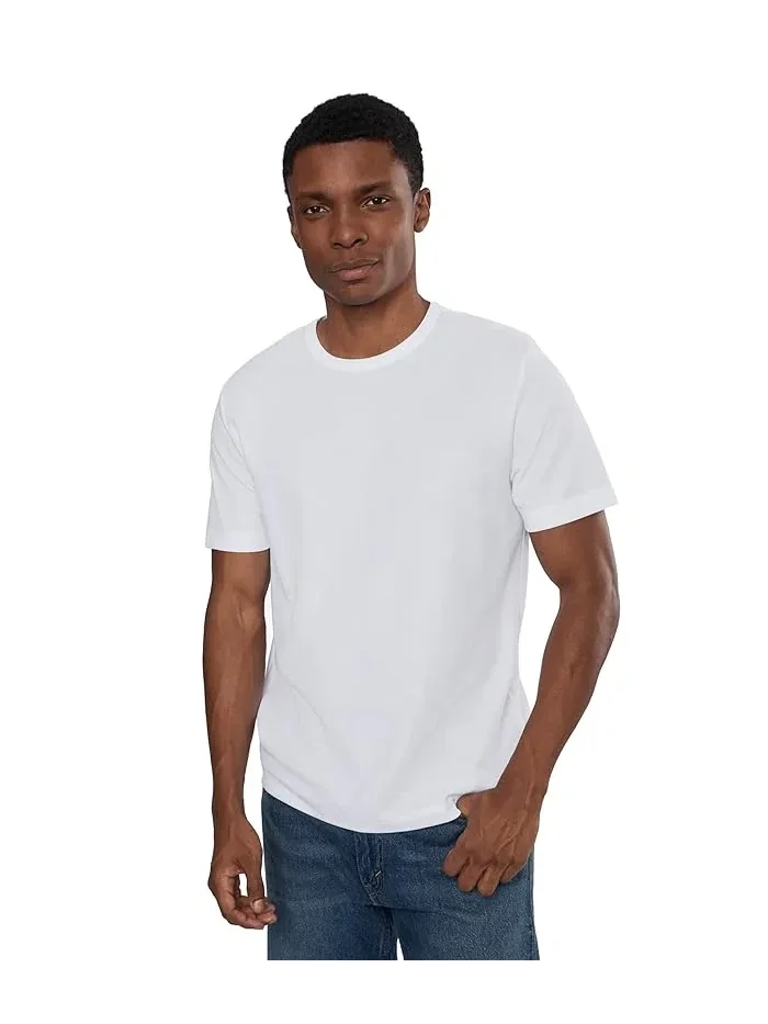 Футболка с коротким рукавом Pima cotton Short Sleeve Tee Vince — изображение 1 из 5, черный