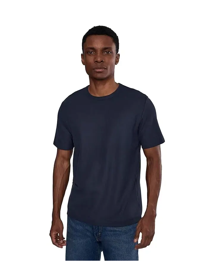 Футболка с коротким рукавом Pima Cotton Short Sleeve Tee Vince — изображение 1 из 5, синий