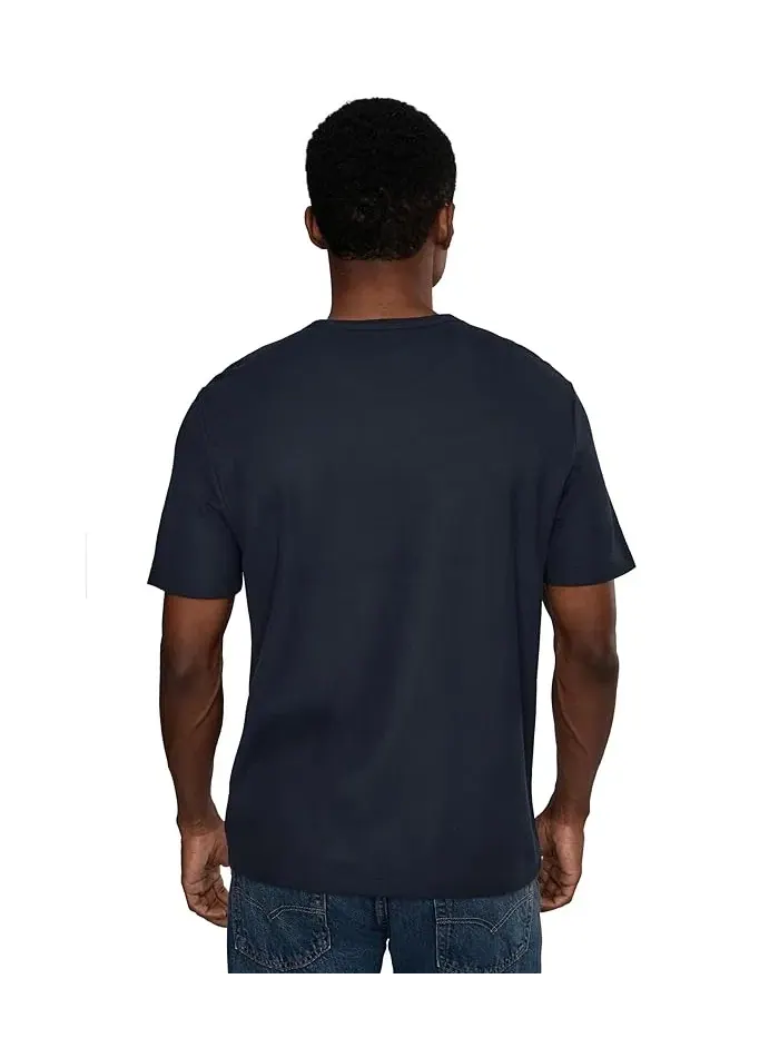 Футболка с коротким рукавом Pima Cotton Short Sleeve Tee Vince — изображение 4 из 5, синий