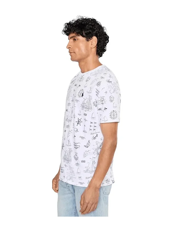 Футболка с принтом Classic Fit Polo Ralph Lauren — изображение 3 из 5, белый