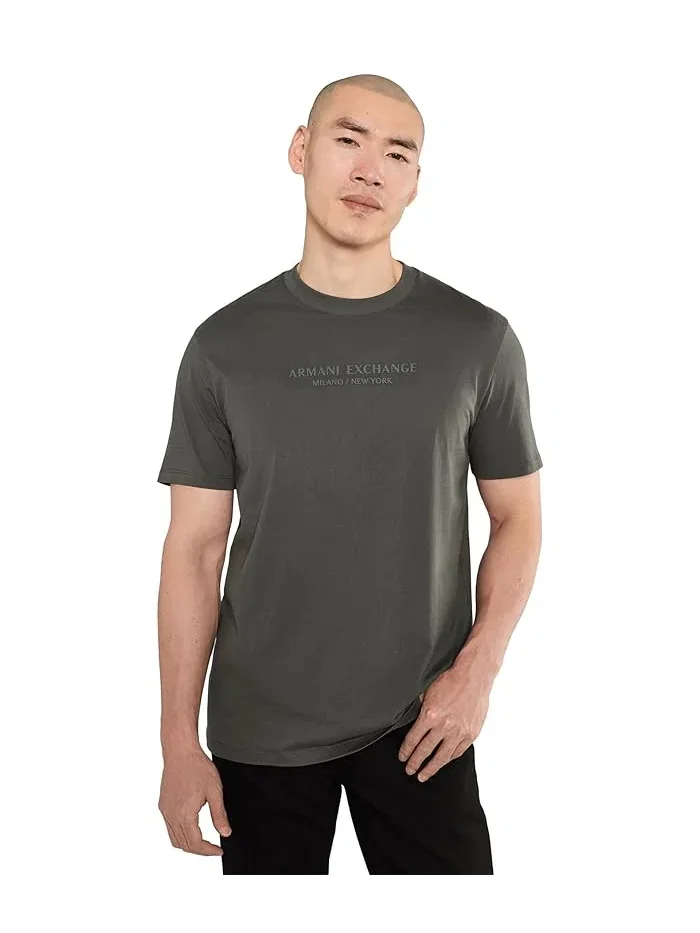 Футболка с принтом Cotton Jersey AX Wording Regular Tee Armani Exchange