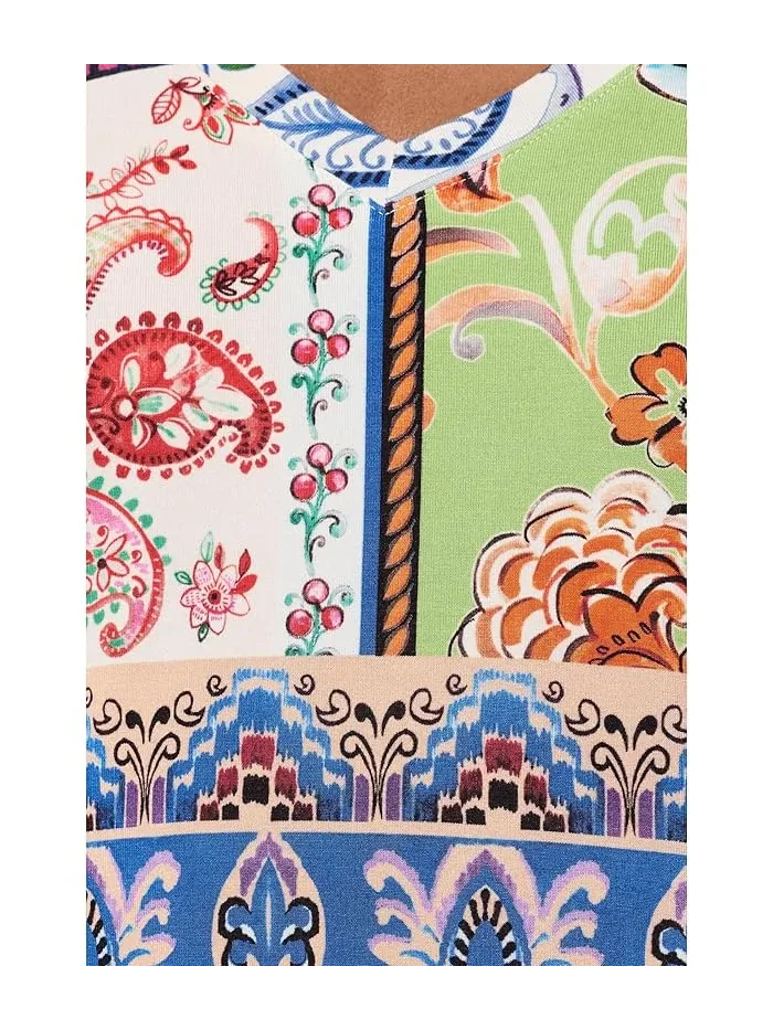 Футболка V-образным вырезом The Janie Favorite Johnny Was, Armeria Scarf — изображение 5 из 5, коричневый/земляной