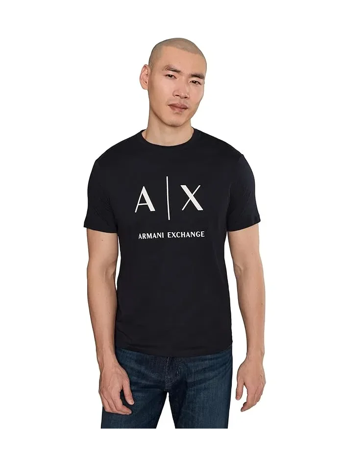 Футболка хлопковая Slim Tee Armani Exchange — изображение 1 из 5, глубокий темно-синий