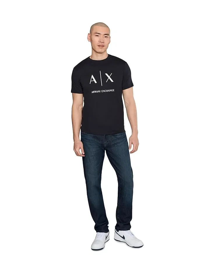 Футболка хлопковая Slim Tee Armani Exchange — изображение 2 из 5, глубокий темно-синий