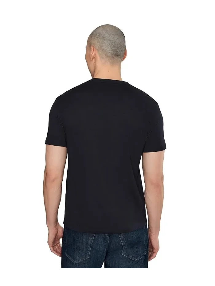 Футболка хлопковая Slim Tee Armani Exchange — изображение 4 из 5, глубокий темно-синий