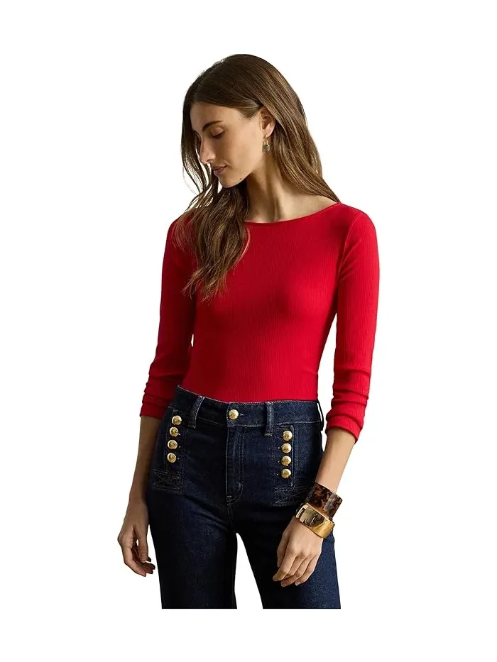 Футболка-лодочка трикотажная Lauren Ralph Lauren