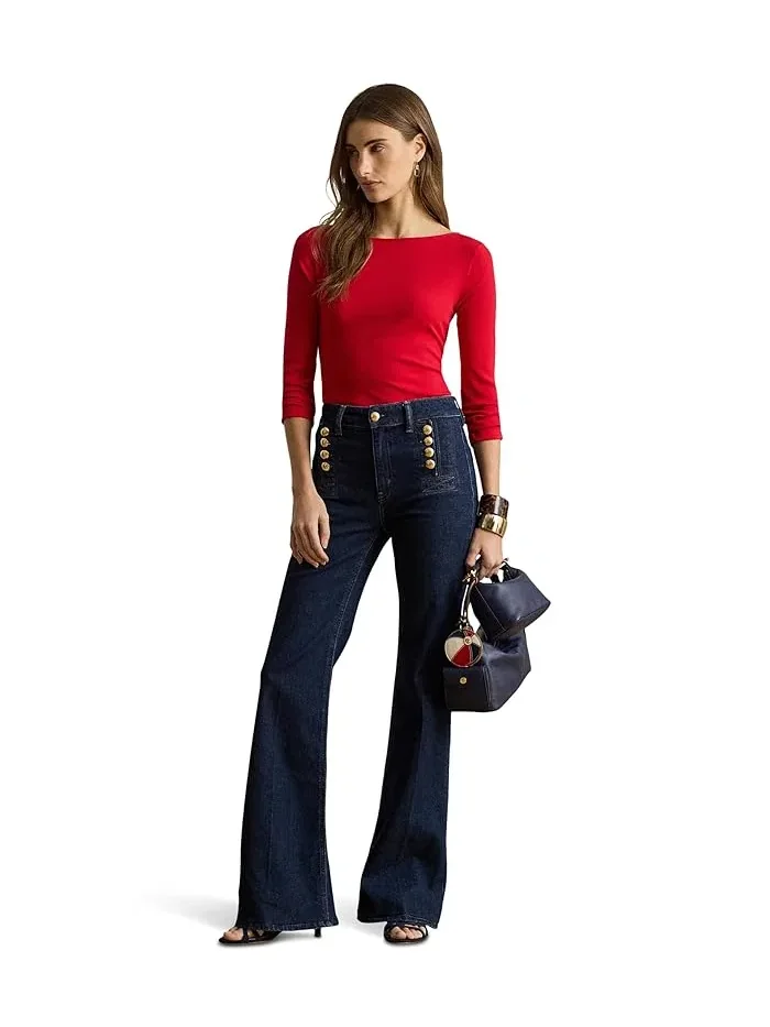 Футболка-лодочка трикотажная Lauren Ralph Lauren — изображение 2 из 4, красный