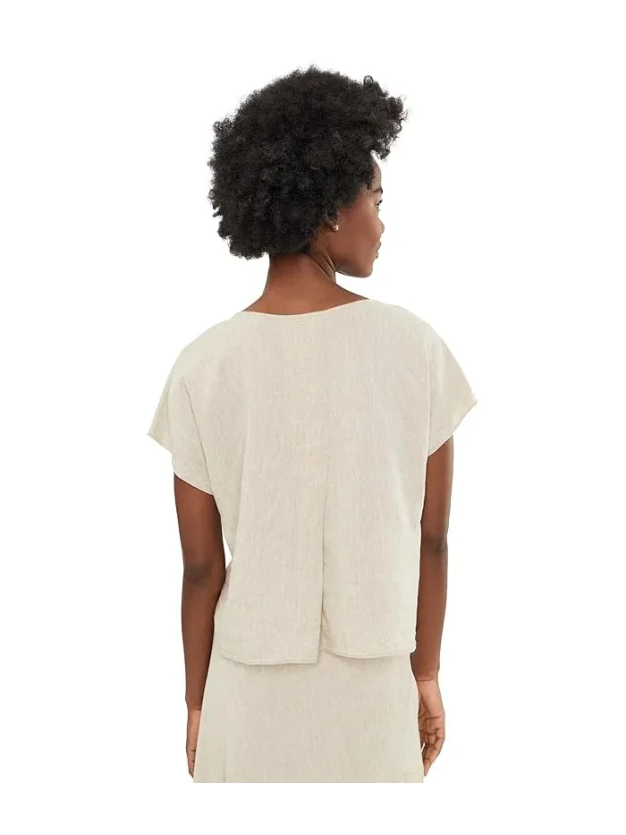 Футболка с разрезом на горловине Rumba Linen NIC+ZOE — изображение 4 из 5, мульти