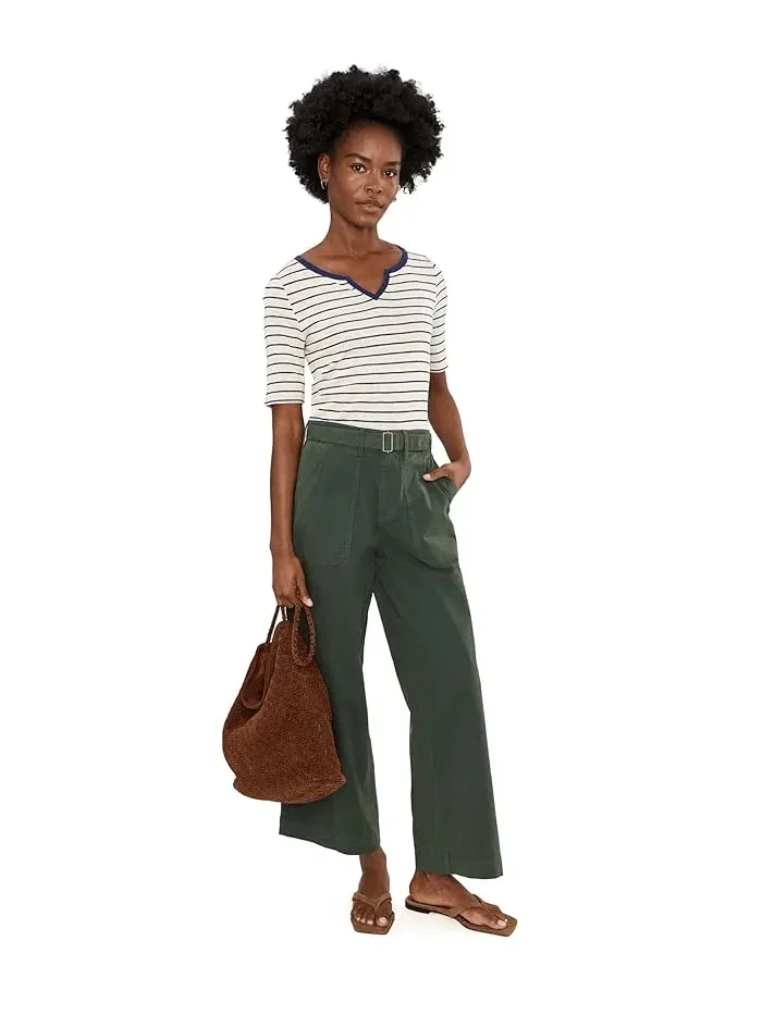 Футболка с длинным рукавом Nzt Elbow Sleeve Stripe Notch Tee NIC+ZOE — изображение 2 из 5, индиго мульти