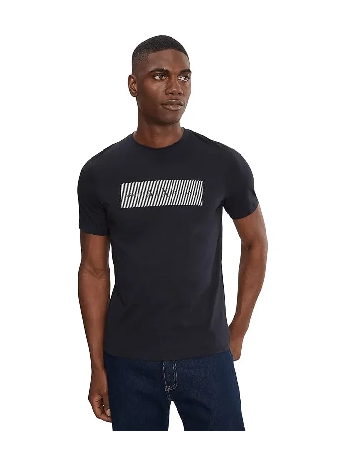 Футболка с коротким рукавом White Edition Slim Armani Exchange — изображение 1 из 5, глубокий темно-синий