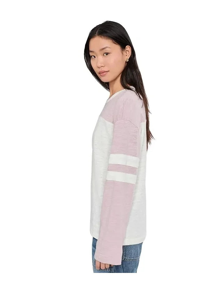 Футболка Sunwashed Slub Varsity Long Sleeve Tee Faherty — изображение 3 из 5, фиолетовый