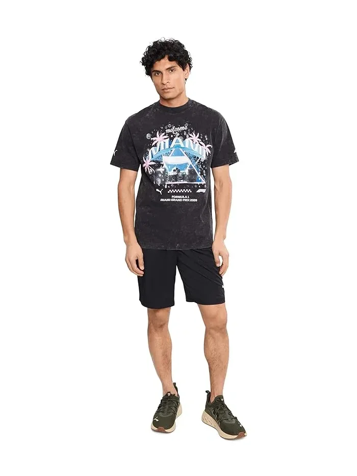 Футболка с графикой повседневная Formula 1 Miami Washed Graphic PUMA — изображение 2 из 5, светлый серый/серый