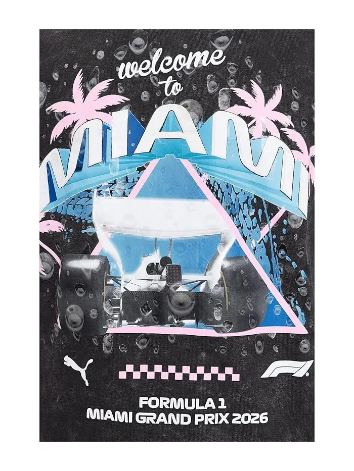 Футболка с графикой повседневная Formula 1 Miami Washed Graphic PUMA — изображение 5 из 5, светлый серый/серый