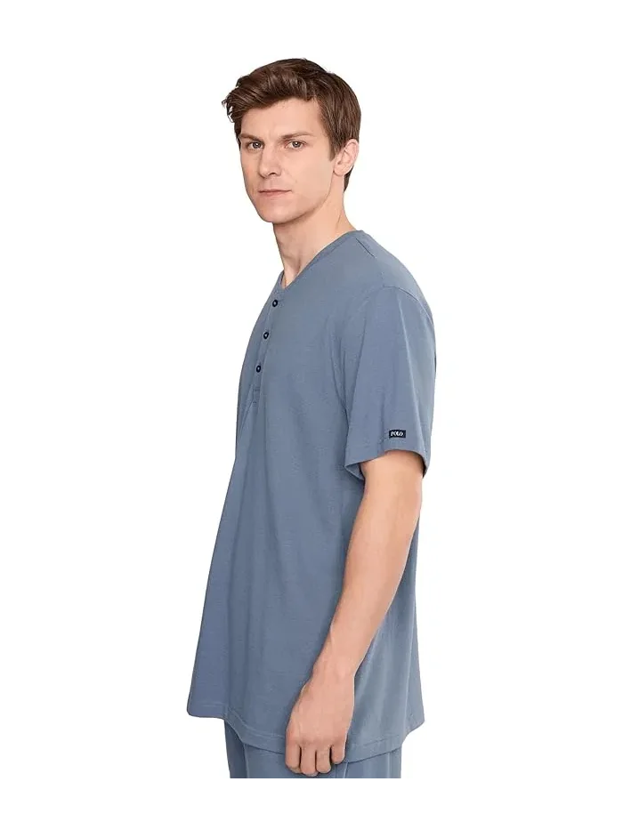 Футболка хенли с коротким рукавом Polo Ralph Lauren — изображение 3 из 5, камнестень
