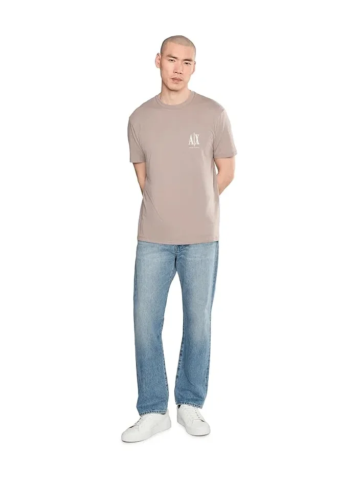 Футболка из хлопкового джерси Armani Exchange — изображение 2 из 5, бежевый
