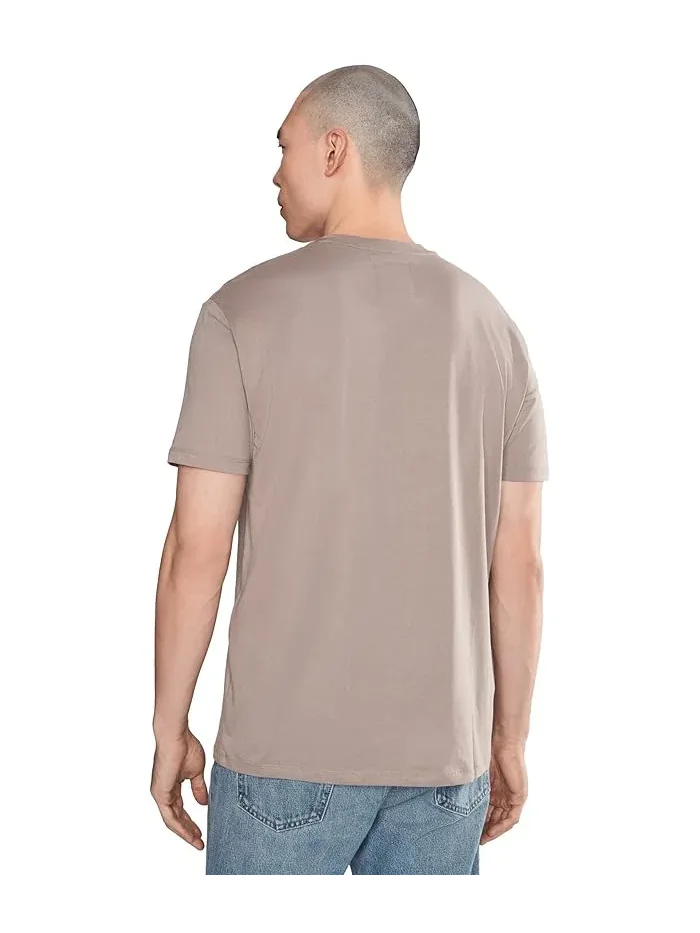 Футболка из хлопкового джерси Armani Exchange — изображение 4 из 5, бежевый
