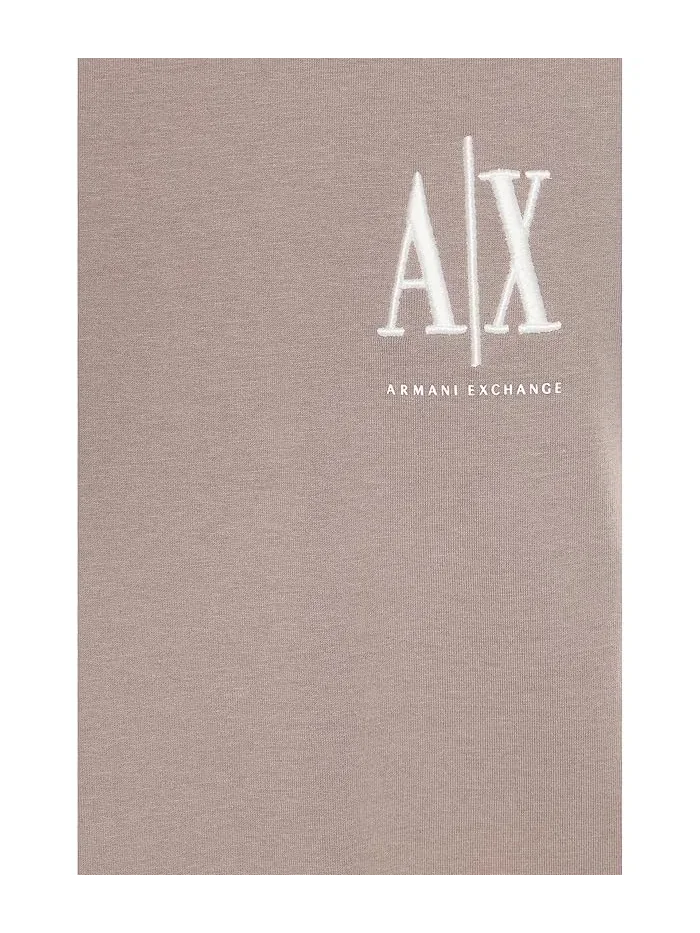 Футболка из хлопкового джерси Armani Exchange — изображение 5 из 5, бежевый