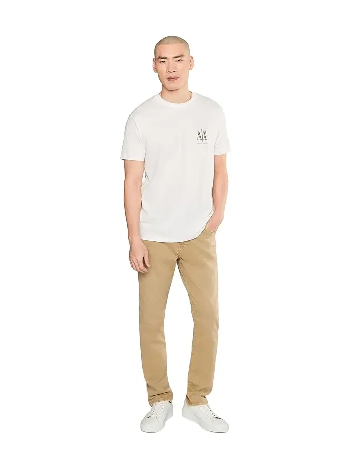 Футболка хлопковая джерси Cotton Jersey Tee Armani Exchange — изображение 2 из 5, кремовый