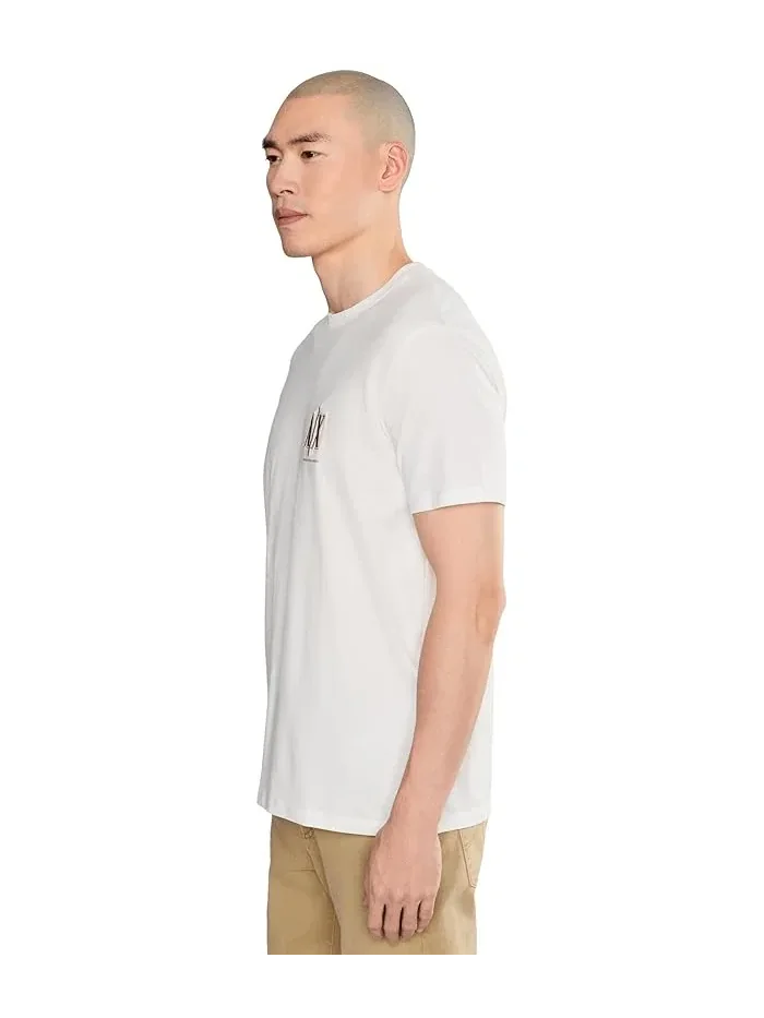 Футболка хлопковая джерси Cotton Jersey Tee Armani Exchange — изображение 3 из 5, кремовый