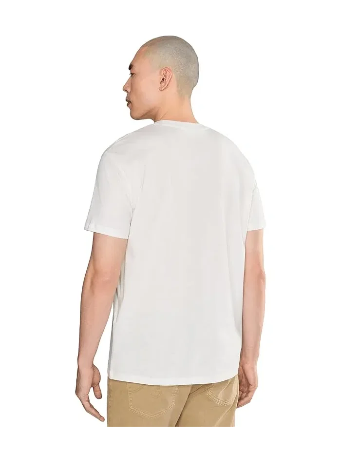 Футболка хлопковая джерси Cotton Jersey Tee Armani Exchange — изображение 4 из 5, кремовый